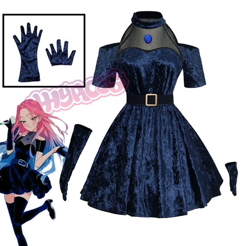 Anime Cosplay Blue Hair - Mizi Cosplay Anime Alien Toneelkostuum Donkerblauwe