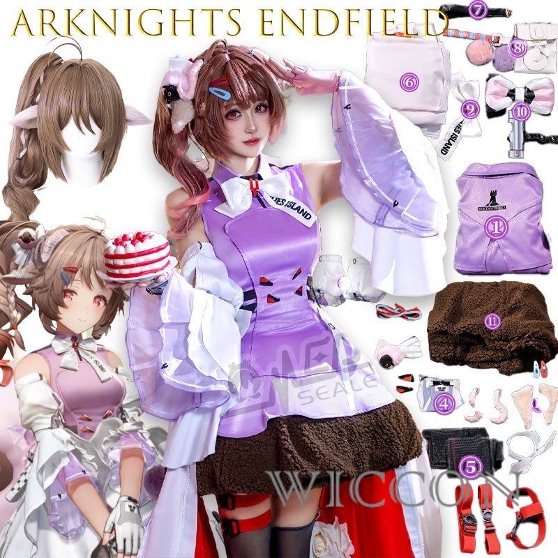 Anime Cosplay Blue Hair - Halloween Volwassenen Arknights Endfield Eldara Cosplay