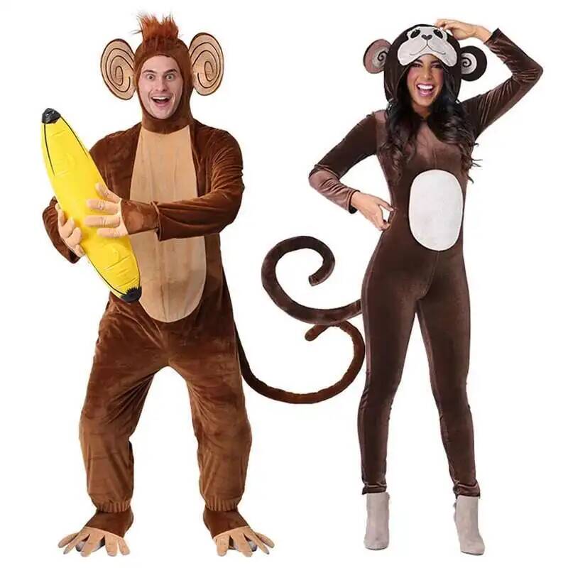 Anime Cosplay Jumpsuit - Nieuwe Bruine Aap Onesie Pyjama Dier