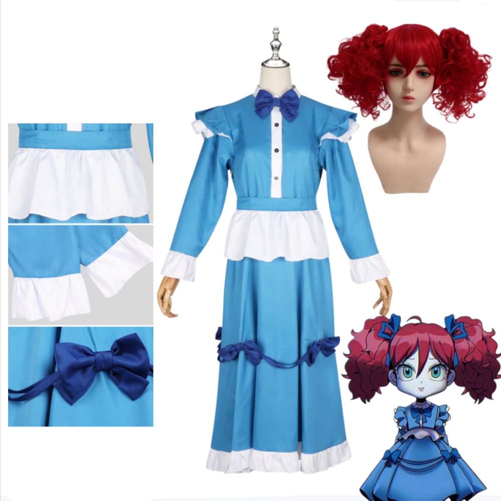 Poppy Red Hair Cosplay Kostuum - Anime Cosplay Blue Hair recensie en prijs